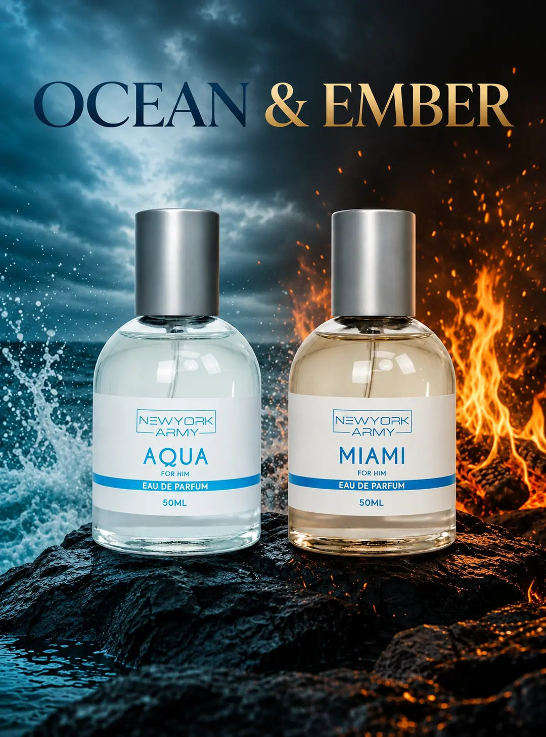 Ocean & Ember Combo - Aqua & Miami Newyork Army