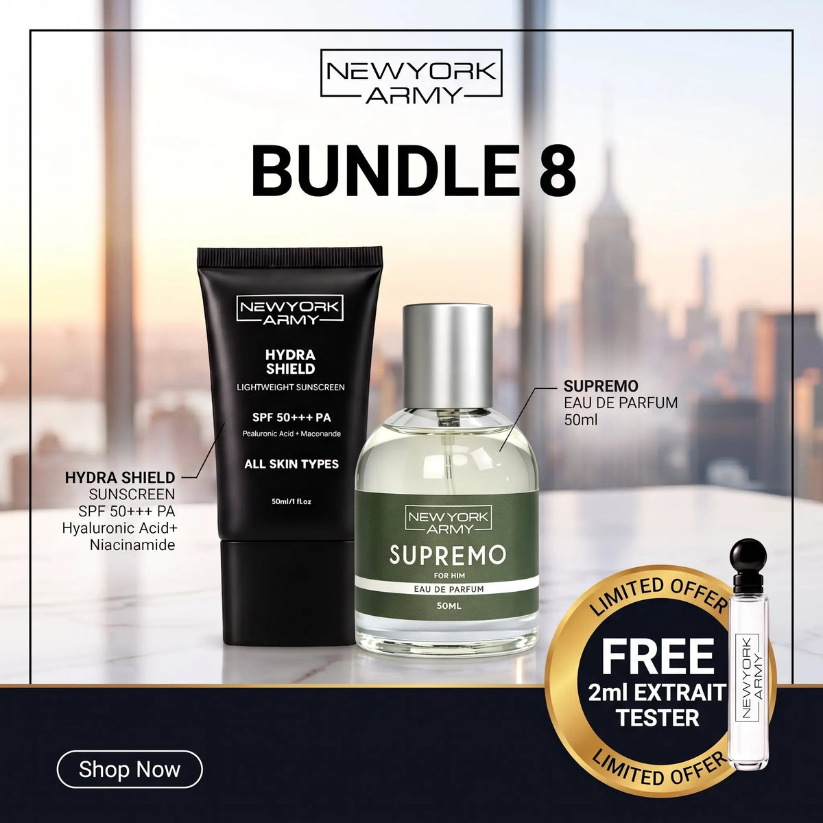 Sun & Scent Duo (Sunscreen + Perfume) Newyork Army