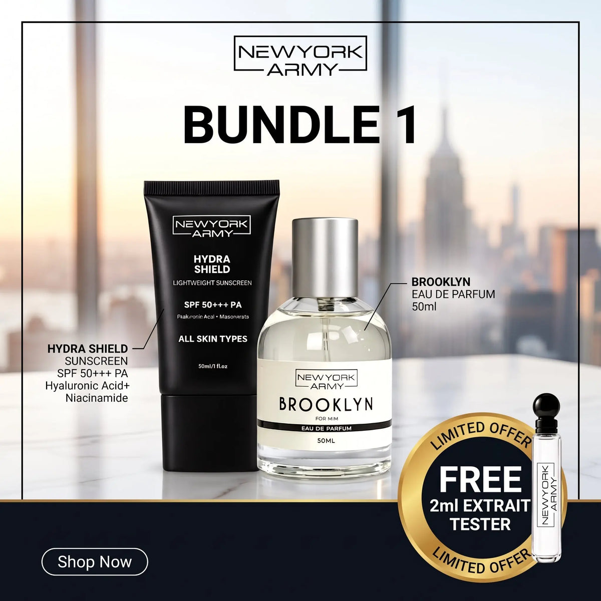 Sun & Scent Duo (Sunscreen + Perfume) Newyork Army