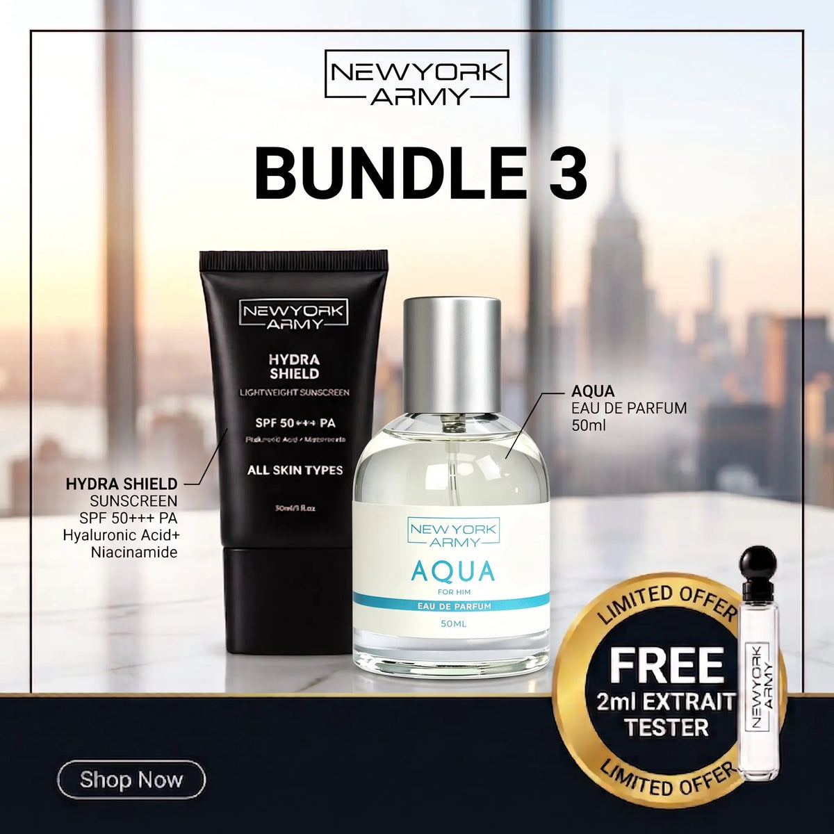Sun & Scent Duo (Sunscreen + Perfume) Newyork Army