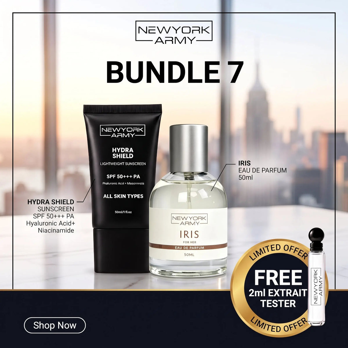 Sun & Scent Duo (Sunscreen + Perfume) Newyork Army