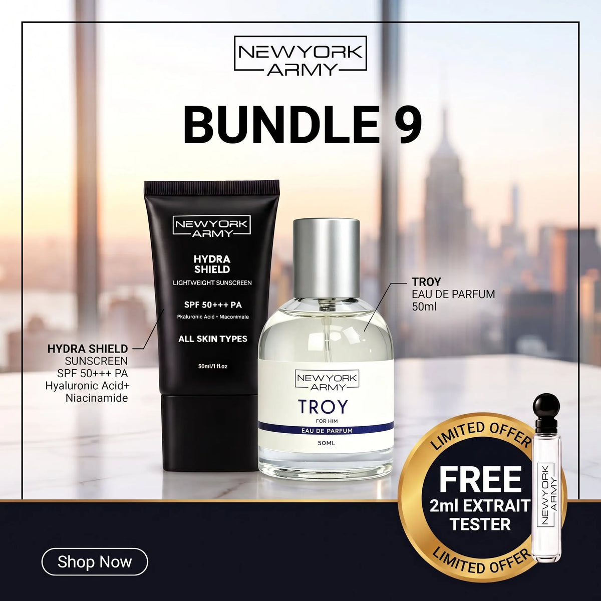 Sun & Scent Duo (Sunscreen + Perfume) Newyork Army