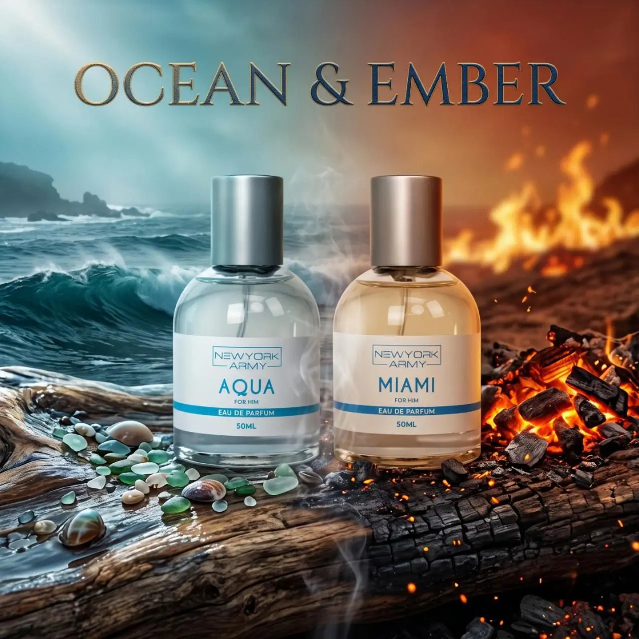 Ocean & Ember Combo - Aqua & Miami Newyork Army